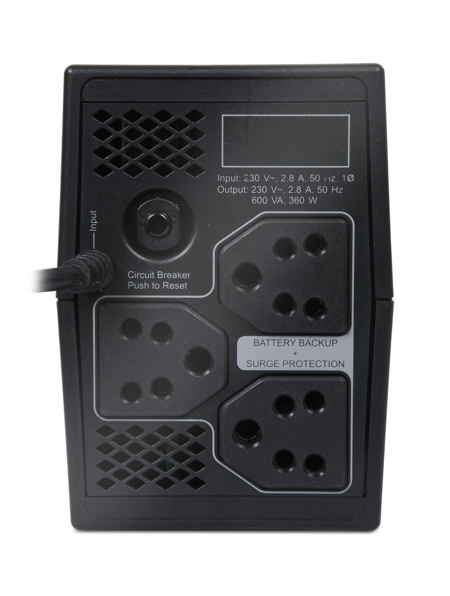 APC UPS 600VA BACK-UPS Rear View